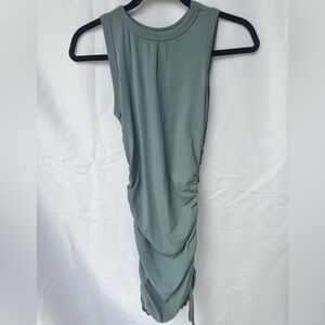 Ribbed Blue/Gray Ruched Bodycon Midi/ Mini Dress Size: S